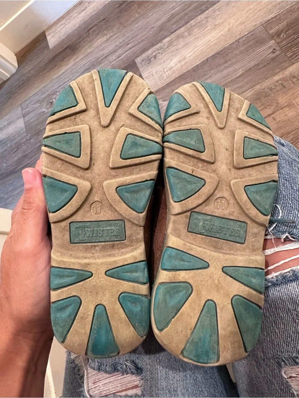 Twister Kids Brown Aztec Pattern Casual Shoes with Teal Laces